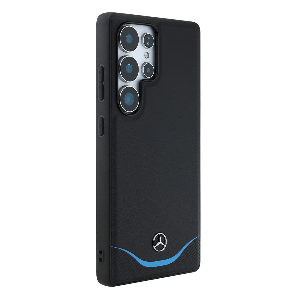 Mercedes Benz Galaxy S25 Ultra Orjinal Lisanslı M-safe Şarj Özellikli 3D Metal Logolu Mavi Yatay Eğri Çizgili Deri Kılıf Mercedes Benz Galaxy S25 Ultra Orjinal Lisanslı M-safe Şarj Özellikli 3D Metal Logolu Mavi Yatay Eğri Çizgili Deri Kılıf
